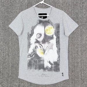 Religion London T-Shirt Mens Small Gray Praying Skeleton Shoreditch